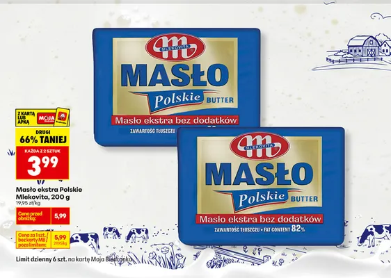 Masło ekstra Polskie Mlekovita promocja w Biedronka