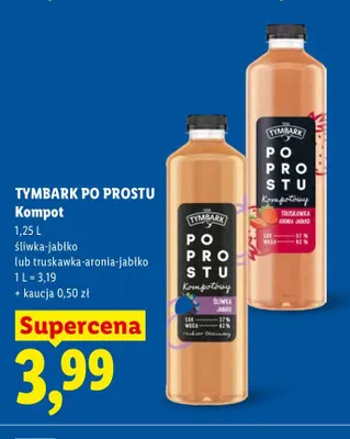 Kompot truskawka-aronia-jabłko Tymbark Po Prostu promocja w Lidl