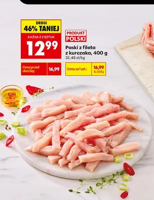 Paski z fileta z kurczaka Kraina Mięs promocja w Biedronka