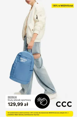 Duży plecak sportowy Reebok promocja w CCC
