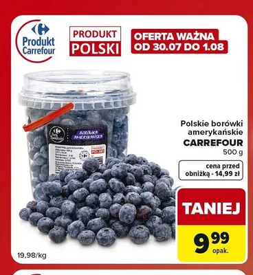 Borówki amerykańskie Carrefour polskie promocja w Carrefour Market