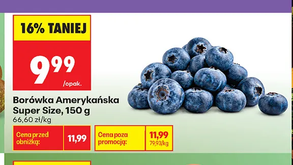 Borówka amerykańska Super Size promocja w Biedronka
