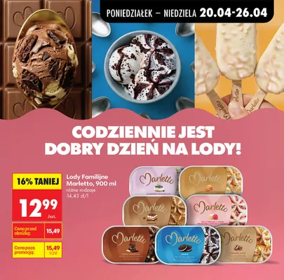 Lody familijne różne rodzaje promocja w Biedronka