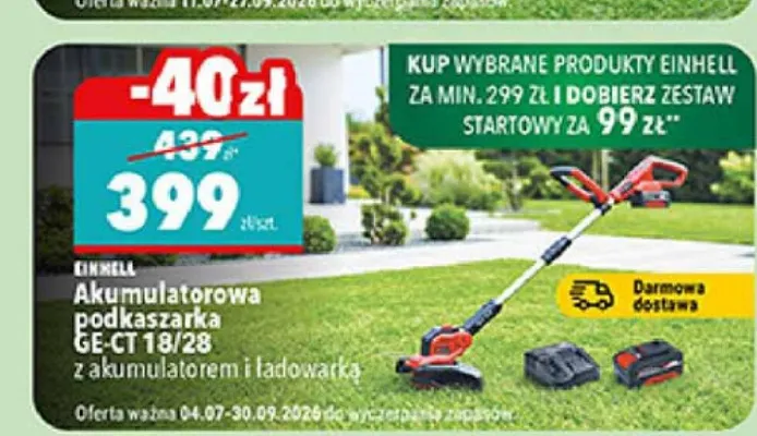 Akumulatorowa podkaszarka Einhell GE-CT 18/28 promocja w Biedronka