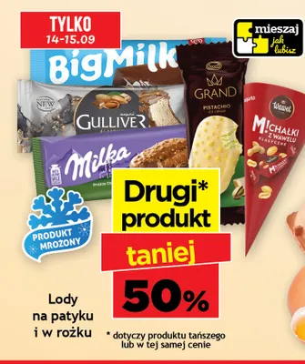 Lody na patyku i w rożku promocja w Gram Market