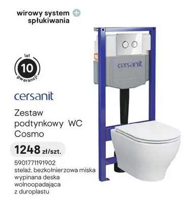 Zestaw podtynkowy WC Cosmo Cersanit promocja w Castorama