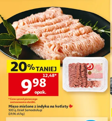Mięso mielone z indyka na kotlety Auchan promocja w Auchan