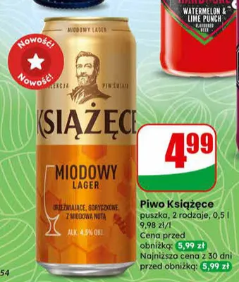 Piwo Książęce puszka promocja w Dino