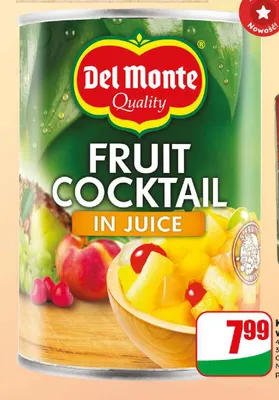 Koktajl owocowy w soku Del Monte promocja w Dino