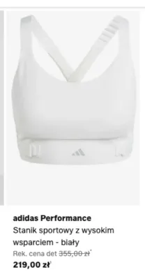 Stanik sportowy Adidas Performance z wysokim wsparciem biały promocja w Lounge by Zalando