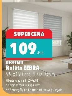 Roleta ZEBRA 95 x150 cm, biała, szara promocja w Biedronka Home