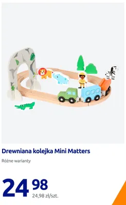 Drewniana kolejka Mini Matters promocja w Action