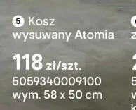 Kosz wysuwany Atomia wym. 58x50cm promocja w Castorama