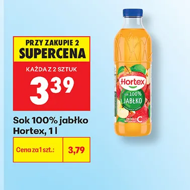 Sok jabłko Hortex 100% promocja w Biedronka