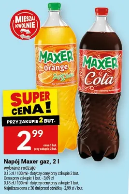 Napój Maxer gaz, 2 l promocja w Twój Market