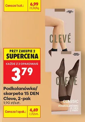 Podkolanówka/skarpeta 15 DEN Cleve promocja w Biedronka