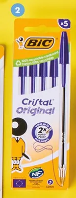 Długopisy Cristal Original z niebieskim tuszem BIC promocja w Biedronka