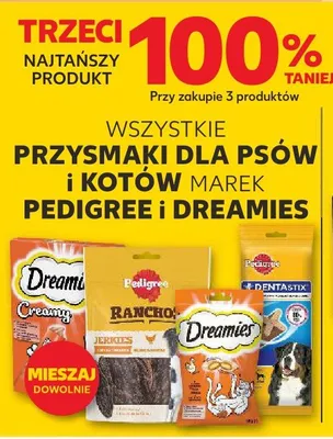 Przysmaki dla psów i kotów marek Pedigree i Dreamies promocja w Kaufland