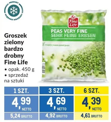 Groszek zielony bardzo drobny Fine Life promocja w Makro