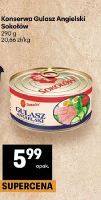 Konserwa Gulasz Angielski Sokołów promocja w Delikatesy Centrum