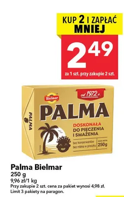 Margaryna doskonała do pieczenia i smażenia Palma promocja w LEWIATAN
