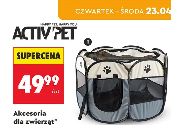 Akcesoria dla zwierząt - kojec składany promocja w Biedronka