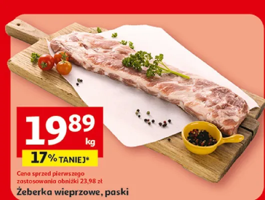 Żeberka wieprzowe paski promocja w Auchan