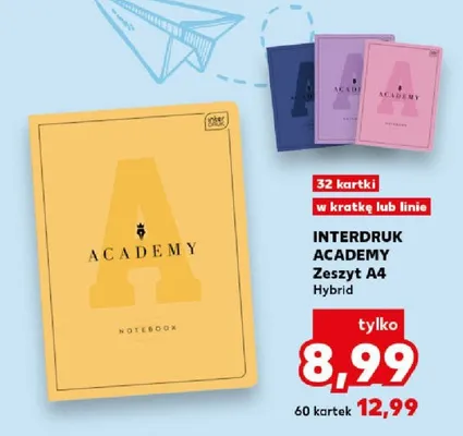 Zeszyt A4 Hybrid 60 kartek w linie Interdruk Academy promocja w Kaufland
