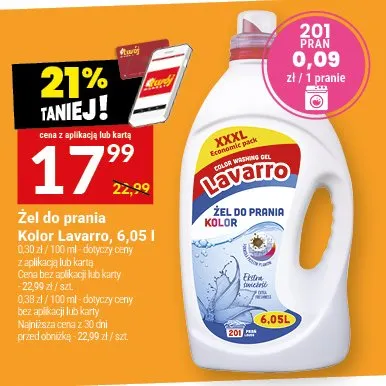 Żel do prania Kolor Lavarro, 6,05 l promocja w Twój Market