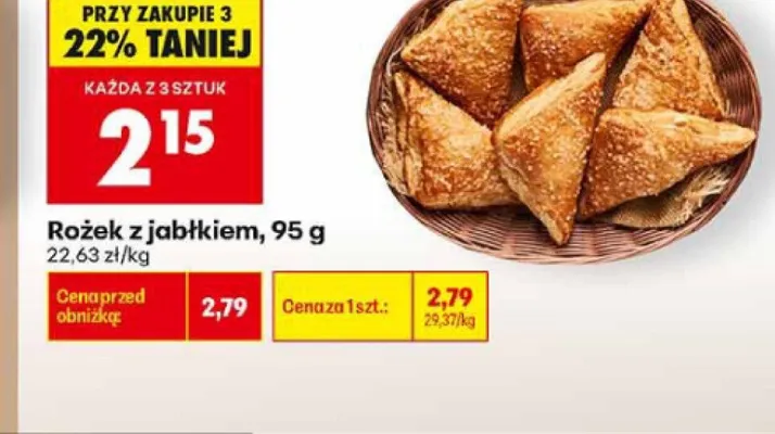 Rożek z jabłkiem promocja w Biedronka