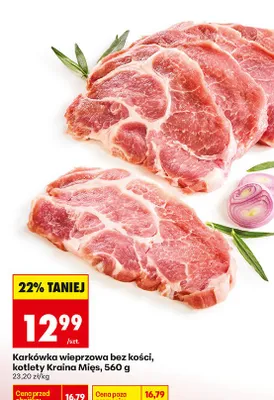 Karkówka wieprzowa bez kości, kotlety Kraina Mięs promocja w Biedronka