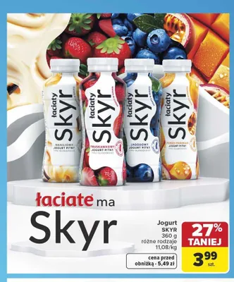 Jogurt pitny Skyr Łaciate mango-marakuja promocja w Carrefour