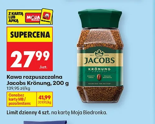 Kawa rozpuszczalna Jacobs Krönung promocja w Biedronka