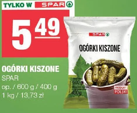 Ogórki kiszone Spar promocja w SPAR