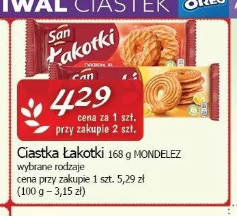 Ciastka Łakotki San promocja w CEZAR Delikatesy