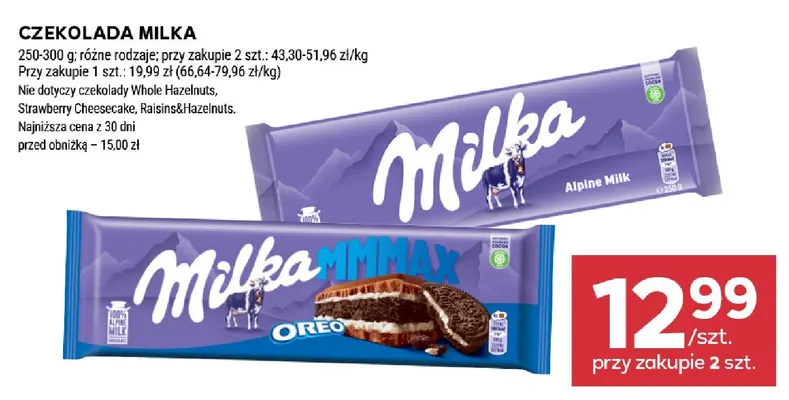 Czekolada Milka Alpine Milk promocja w Stokrotka