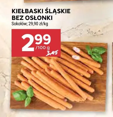 Kiełbaski śląskie bez osłonki Sokołów promocja w Stokrotka