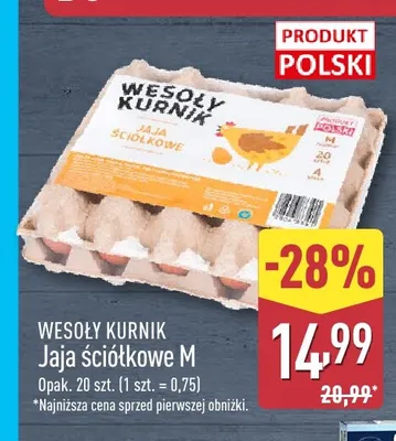 Jajka kurze ściółkowe M Wesoły Kurnik promocja w Aldi