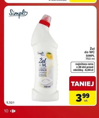 Żel do WC Simpl promocja w Carrefour Market