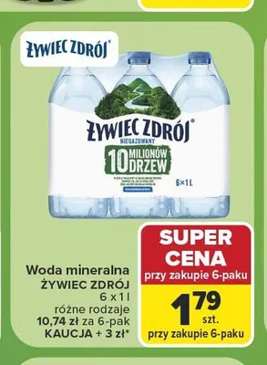 Woda mineralna Żywiec Zdrój 6-pak promocja w Carrefour