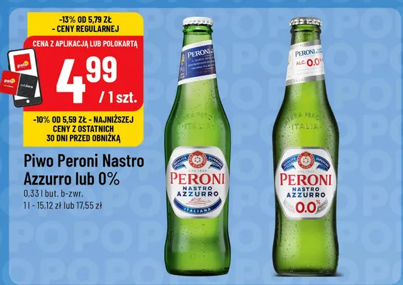 Piwo Peroni Nastro Azzurro 0% promocja w POLOmarket