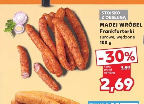 Frankfurterki surowe wędzone Madej Wróbel promocja w Kaufland
