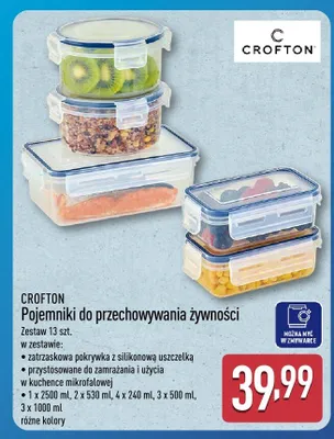 Pojemniki do przechowywania żywności Crofton zestaw 13szt. promocja w Aldi