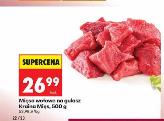 Mięso wołowe na gulasz Kraina Mięs promocja w Biedronka