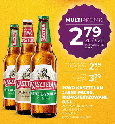 Piwo Kasztelan Niepasteryzowane promocja w Duży Ben