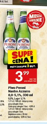 Piwo Peroni Nastro Azzurro Lager 5,1% promocja w Twój Market