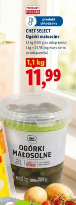 Ogórki małosolne Chef Select promocja w Lidl