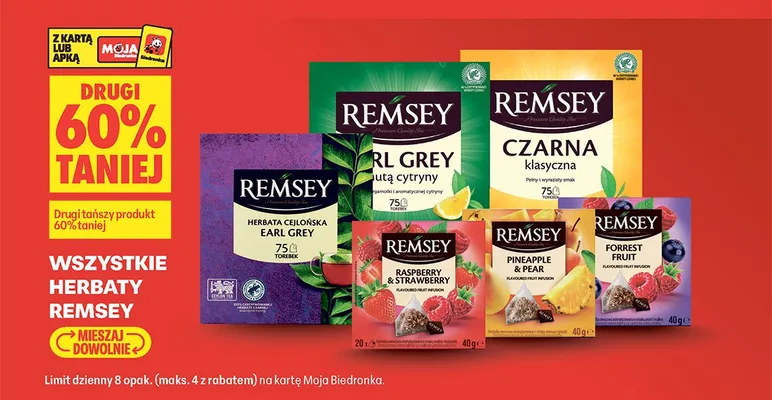 Herbata Remsey Forrest Fruit promocja w Biedronka
