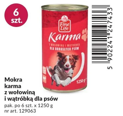 Mokra karma z wołowiną i wątróbką dla psów promocja w Makro