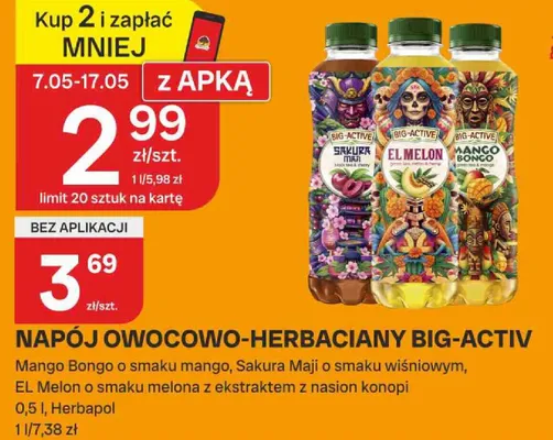 Napój owocowo-herbaciany Big-Activ Sakura Maji o smaku wiśniowym promocja w Chorten